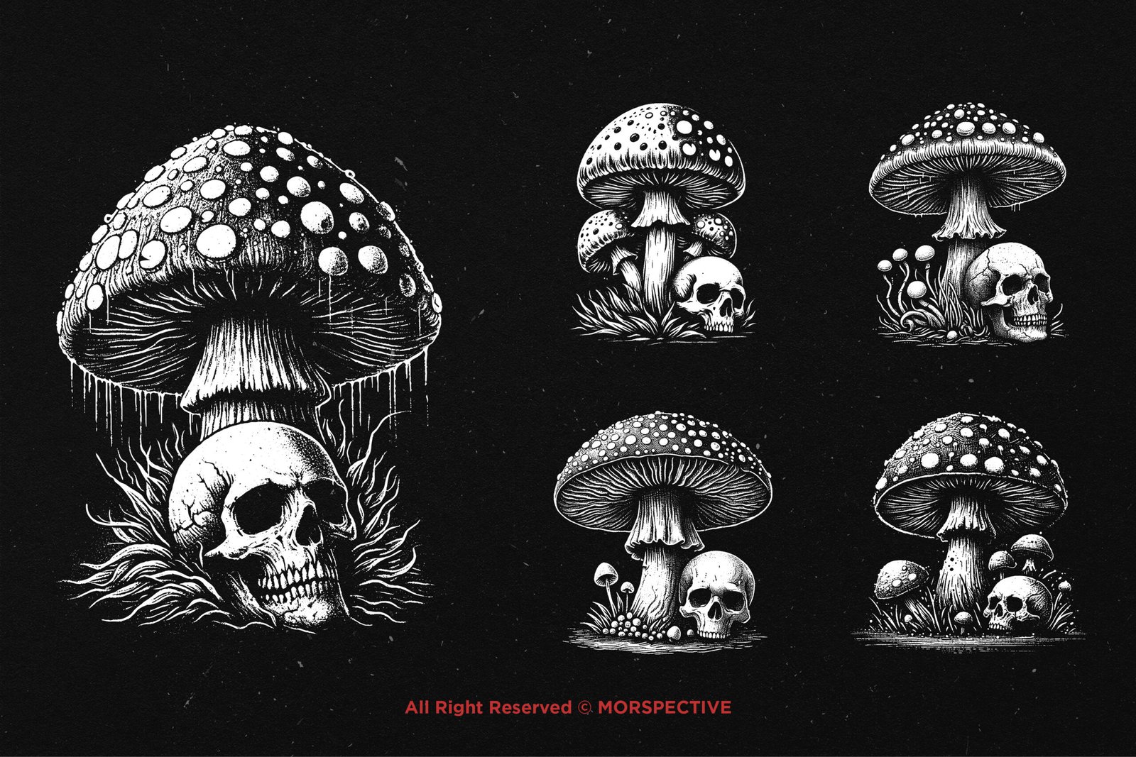 10 Bundle Dark Art Skull Mushroom 4 10 Bundle Dark Art Skull Mushroom - Image 4