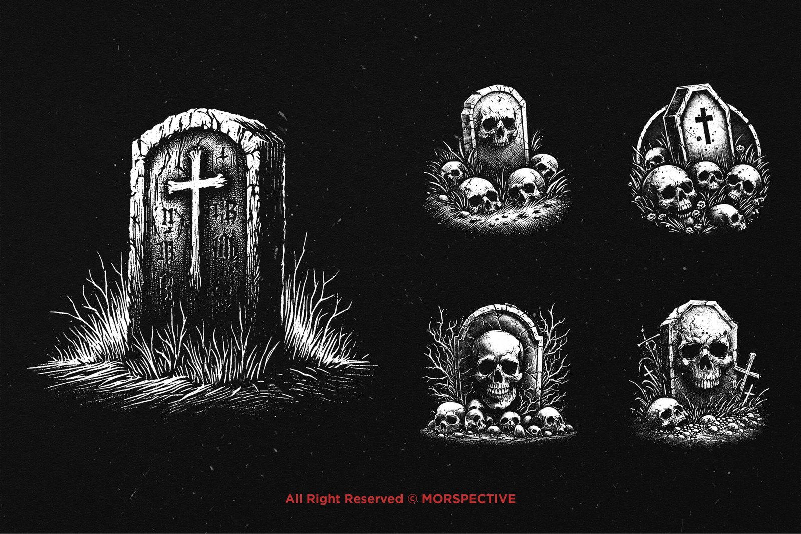 10 Bundle Dark Art Skull Grave 4 10 Bundle Dark Art Skull Grave - Image 4