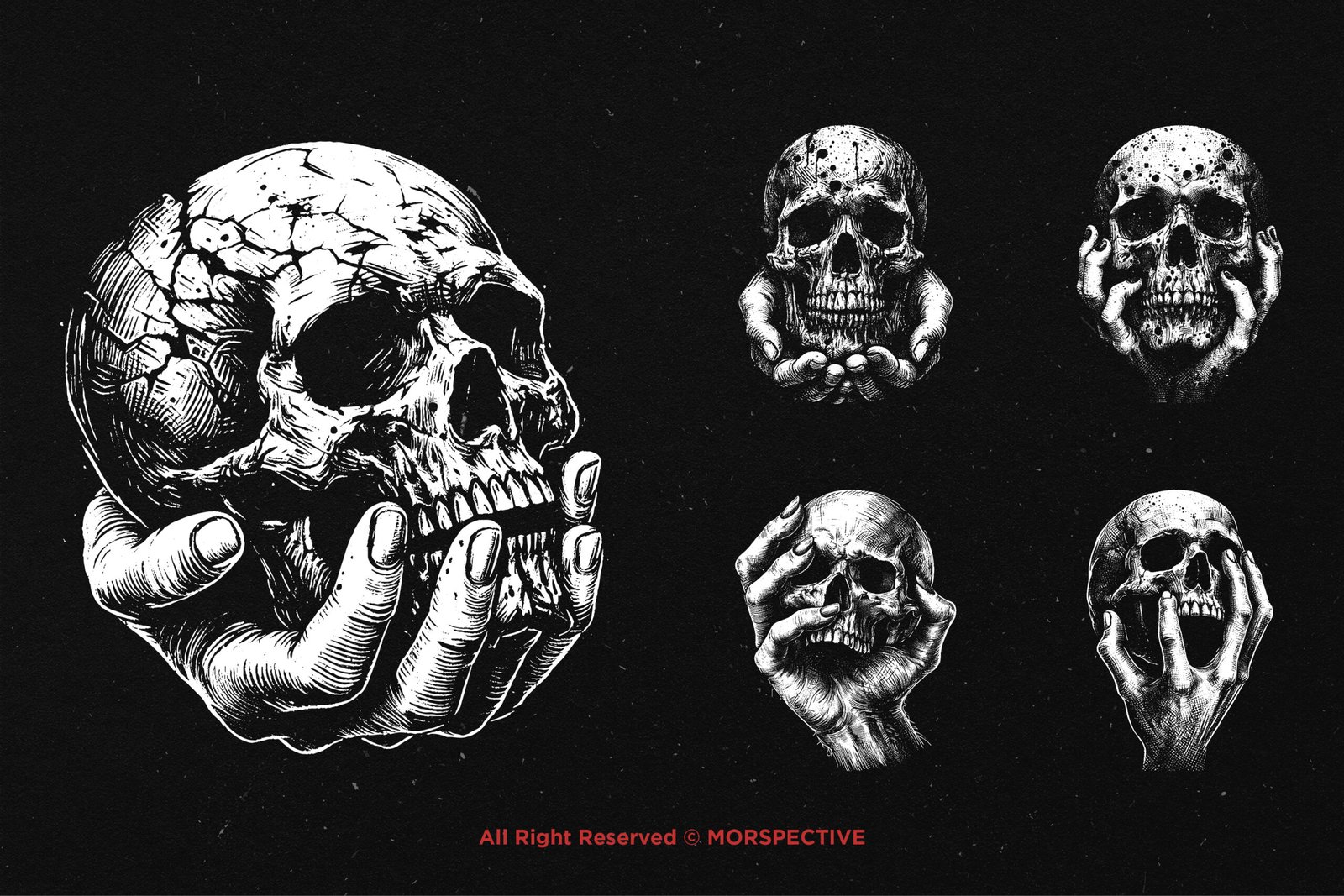 10 Bundle Dark Art Skull Head Holding 4 10 Bundle Dark Art Skull Head Holding - Image 4