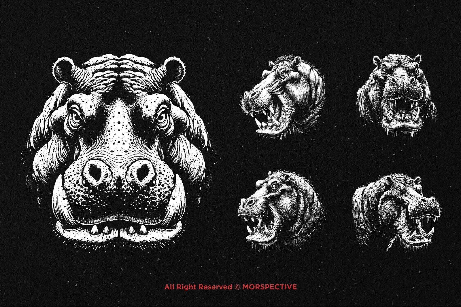 10 Bundle Dark Art Hippopotamus 4 10 Bundle Dark Art Hippopotamus - Image 4