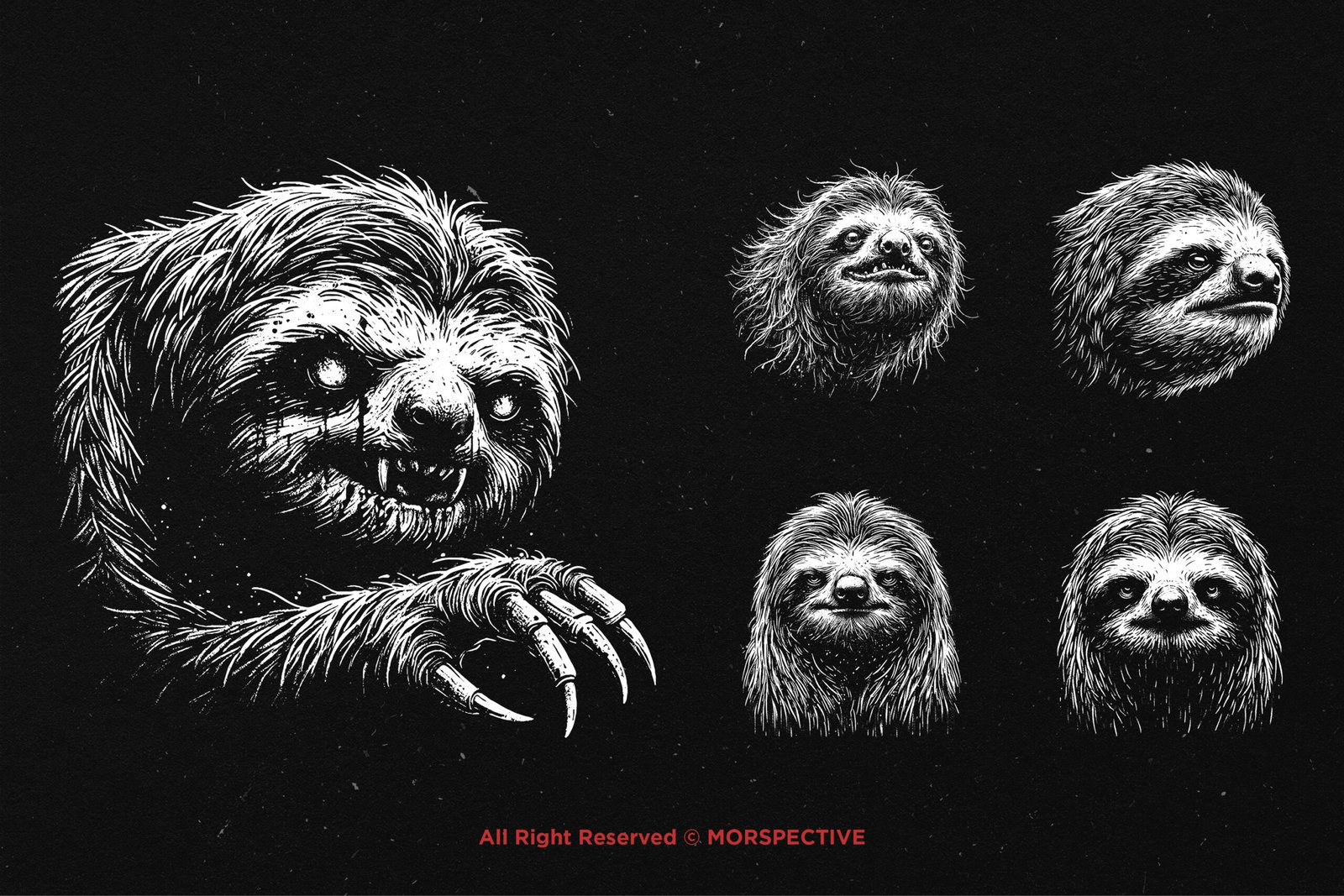 10 Bundle Dark Art Sloth Slow 4 10 Bundle Dark Art Sloth Slow - Image 4