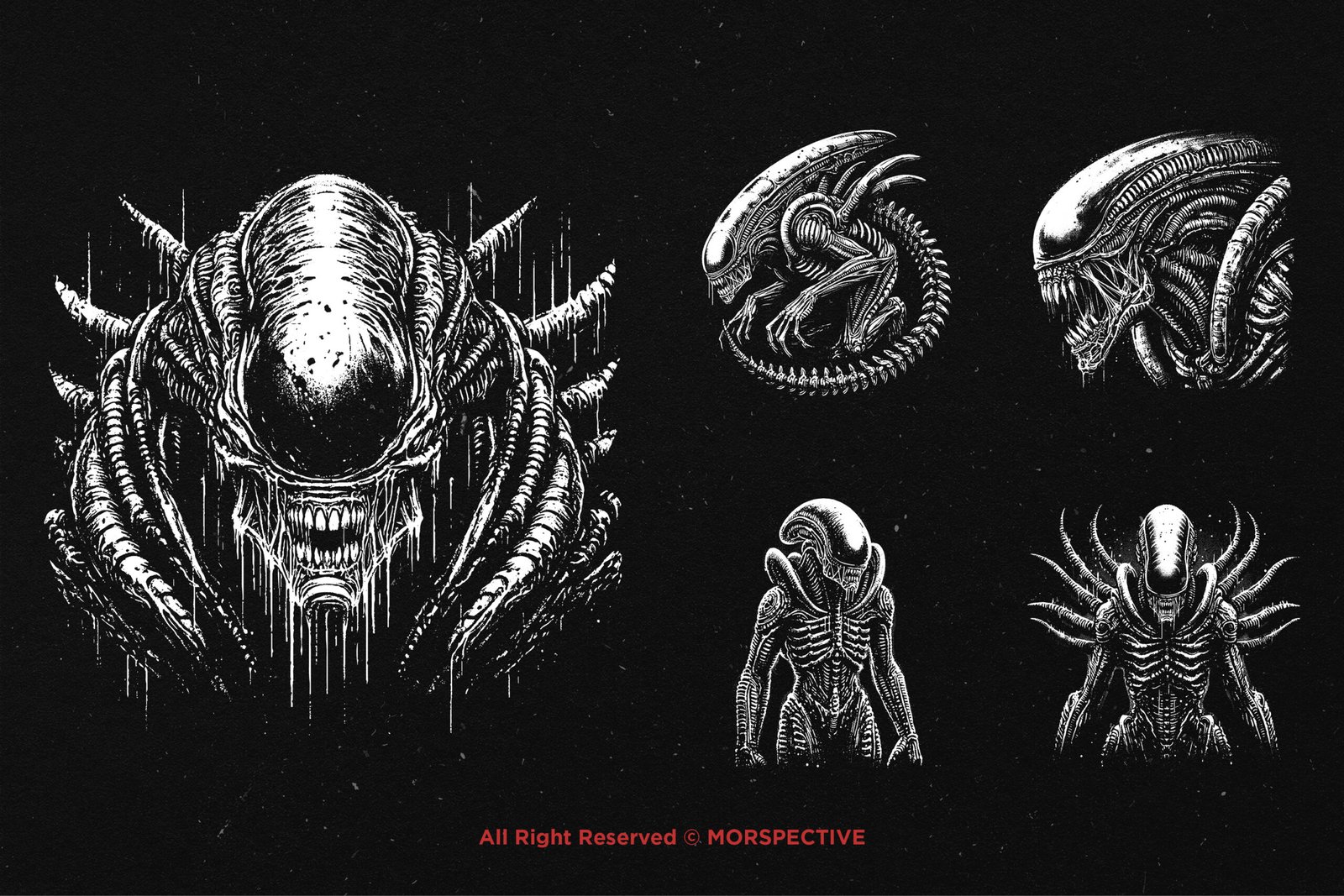 10 Bundle Dark Art Xenomorph Alien 4 10 Bundle Dark Art Xenomorph Alien - Image 4