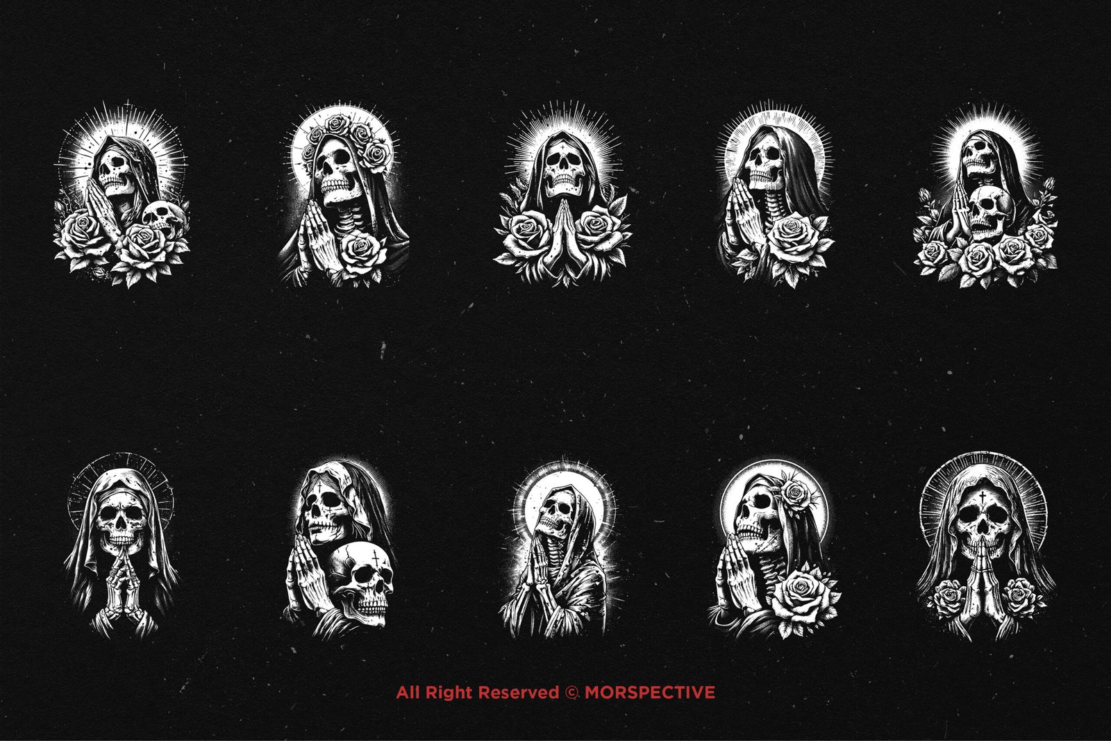10 Bundle Dark Art Skull Praying Mother Marry 5 10 Bundle Dark Art Skull Praying Mother Marry - Image 5