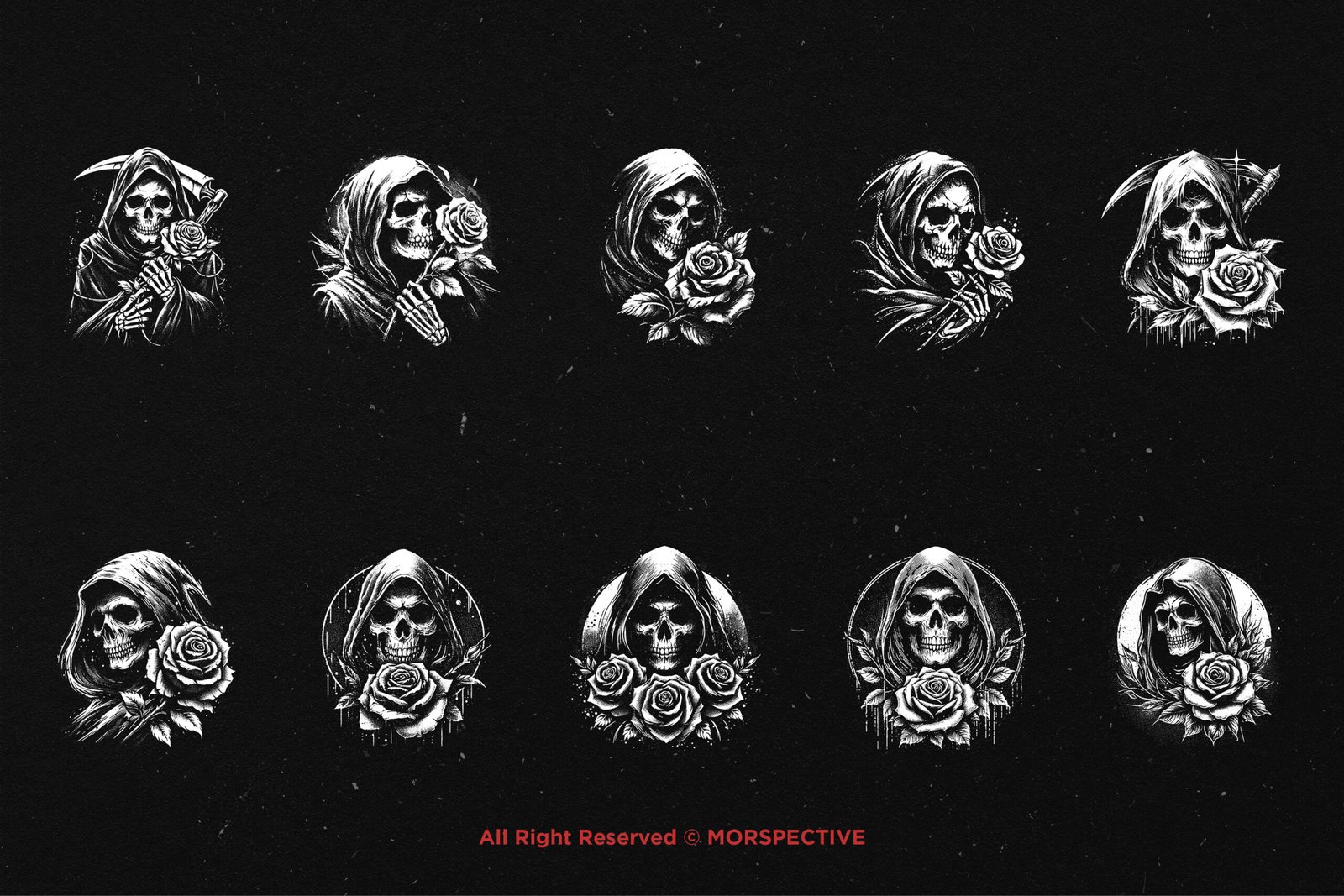 10 Bundle Dark Art Skull Grim Reaper Rose 5 10 Bundle Dark Art Skull Grim Reaper Rose - Image 5