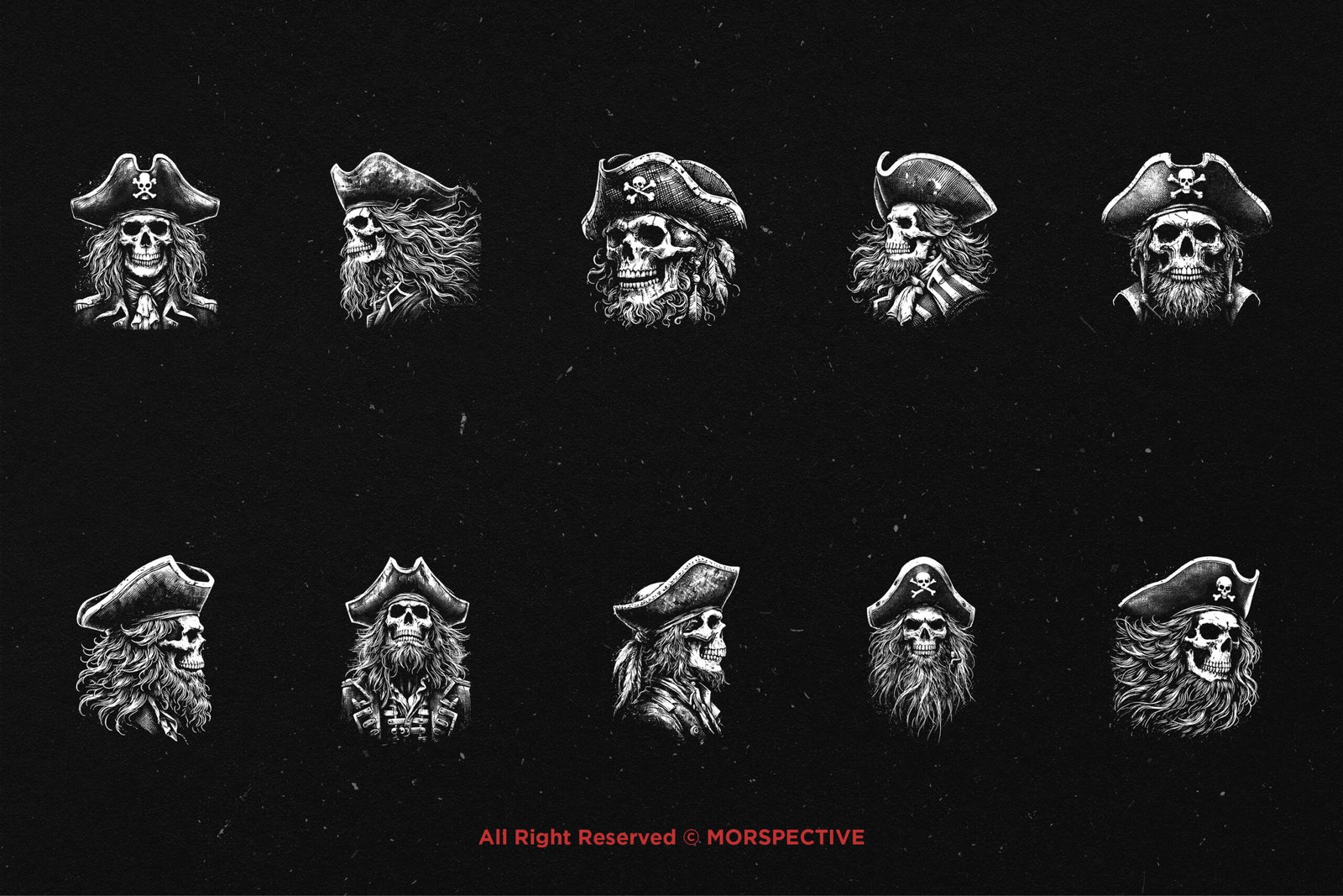 10 Bundle Dark Art Pirates Captain Skull 5 10 Bundle Dark Art Pirates Captain Skull - Image 5