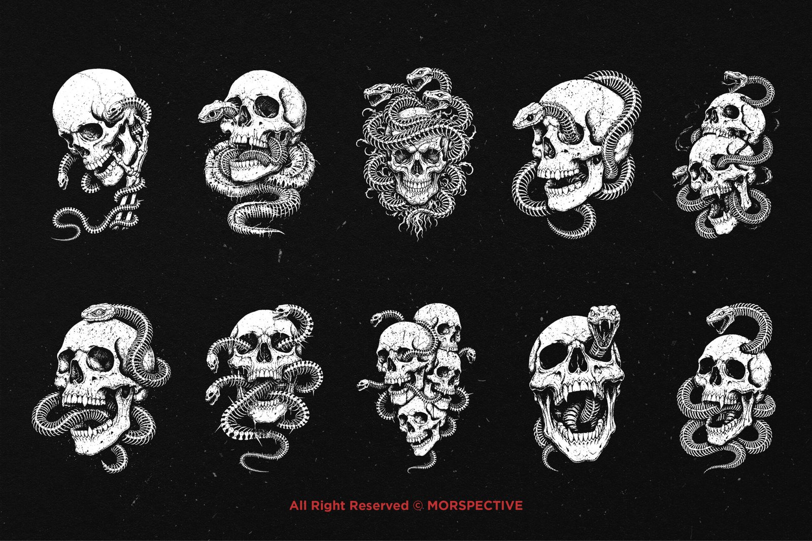 10 Bundle Dark Art Skull Snake Bone 5 10 Bundle Dark Art Skull Snake Bone - Image 5