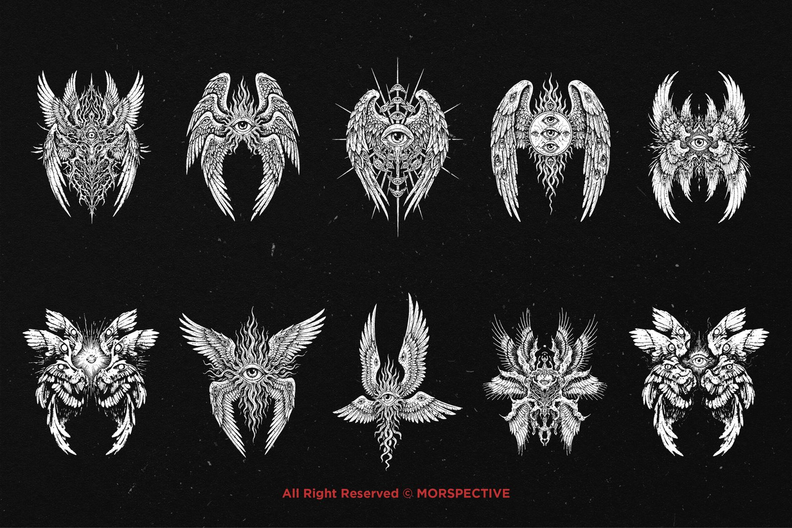 10 Bundle Dark Art Seraphim Wings 5 10 Bundle Dark Art Seraphim Wings - Image 5