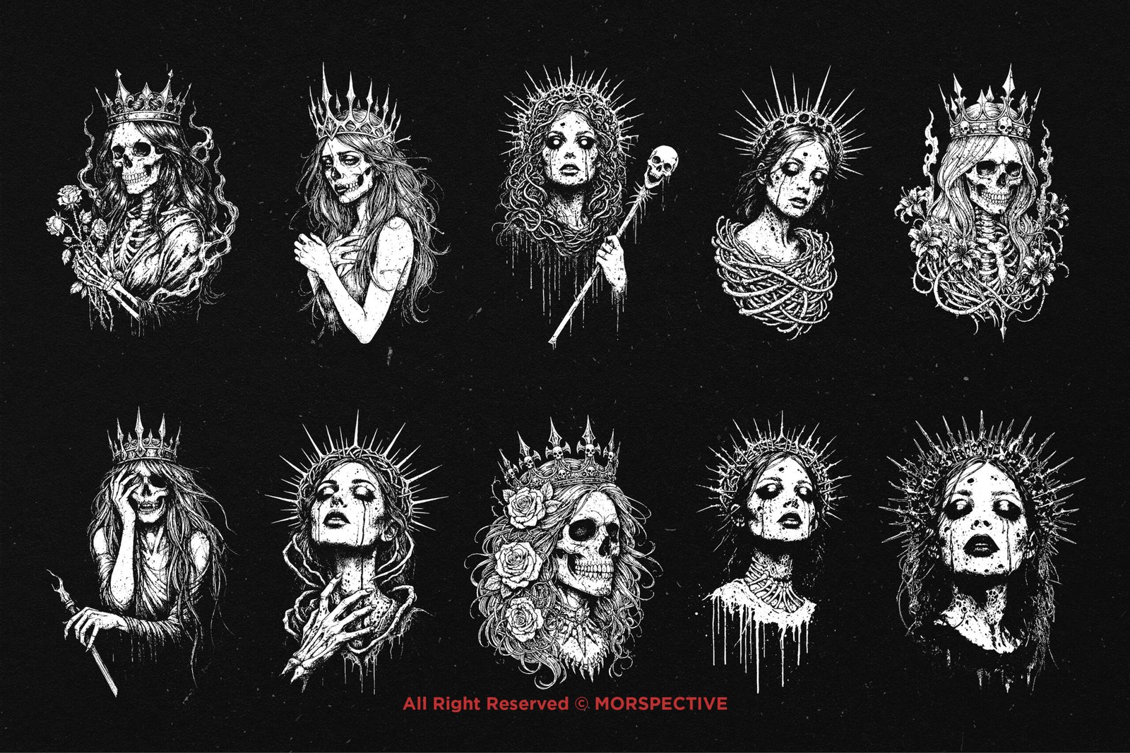 10 Bundle Dark Art Queen Skull 5 10 Bundle Dark Art Queen Skull - Image 5