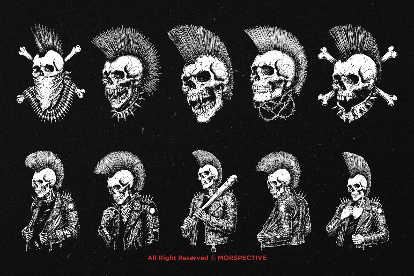 10 Bundle Dark Art Punk Rock Skull 5 10 Bundle Dark Art Punk Rock Skull - Image 5