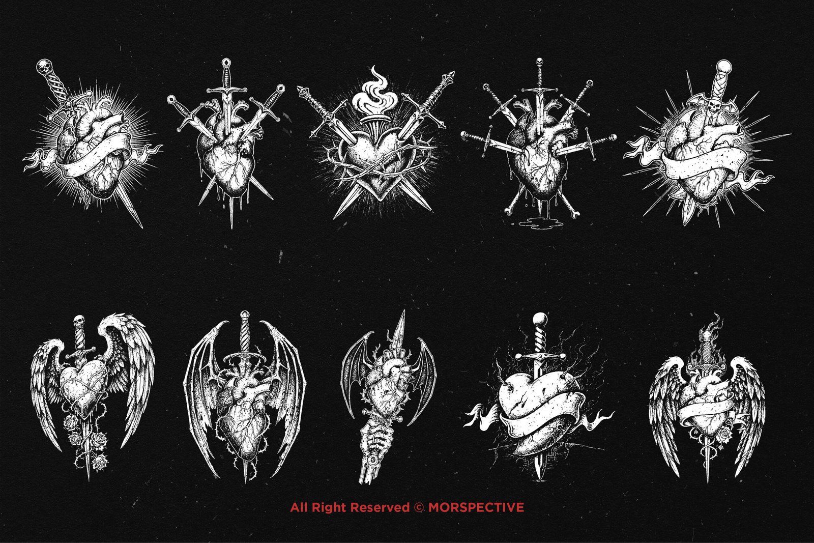 10 Bundle Dark Art Dagger Heart 5 10 Bundle Dark Art Dagger Heart - Image 5
