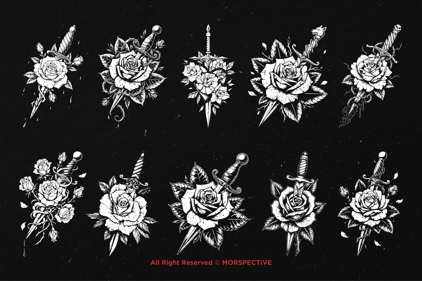 10 Bundle Dark Art Dagger Rose 5 10 Bundle Dark Art Dagger Rose - Image 5