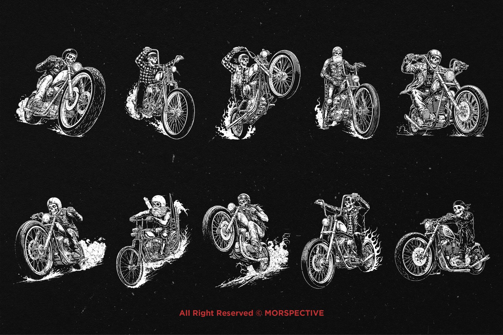 10 Bundle Dark Art Chopper Skull Biker 5 10 Bundle Dark Art Chopper Skull Biker - Image 5