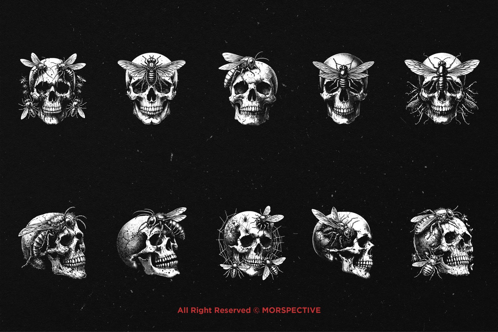 10 Bundle Dark Art Skull Insect 5 10 Bundle Dark Art Skull Insect - Image 5