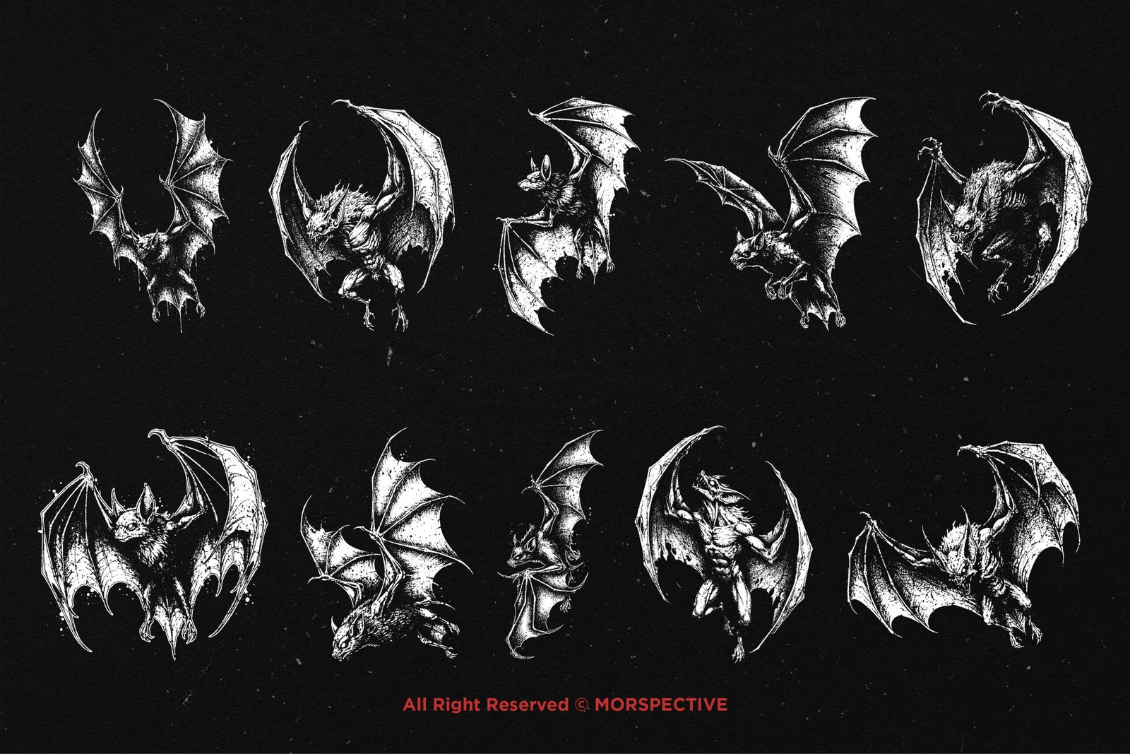 10 Bundle Dark Art Flying Bat 5 10 Bundle Dark Art Flying Bat - Image 5