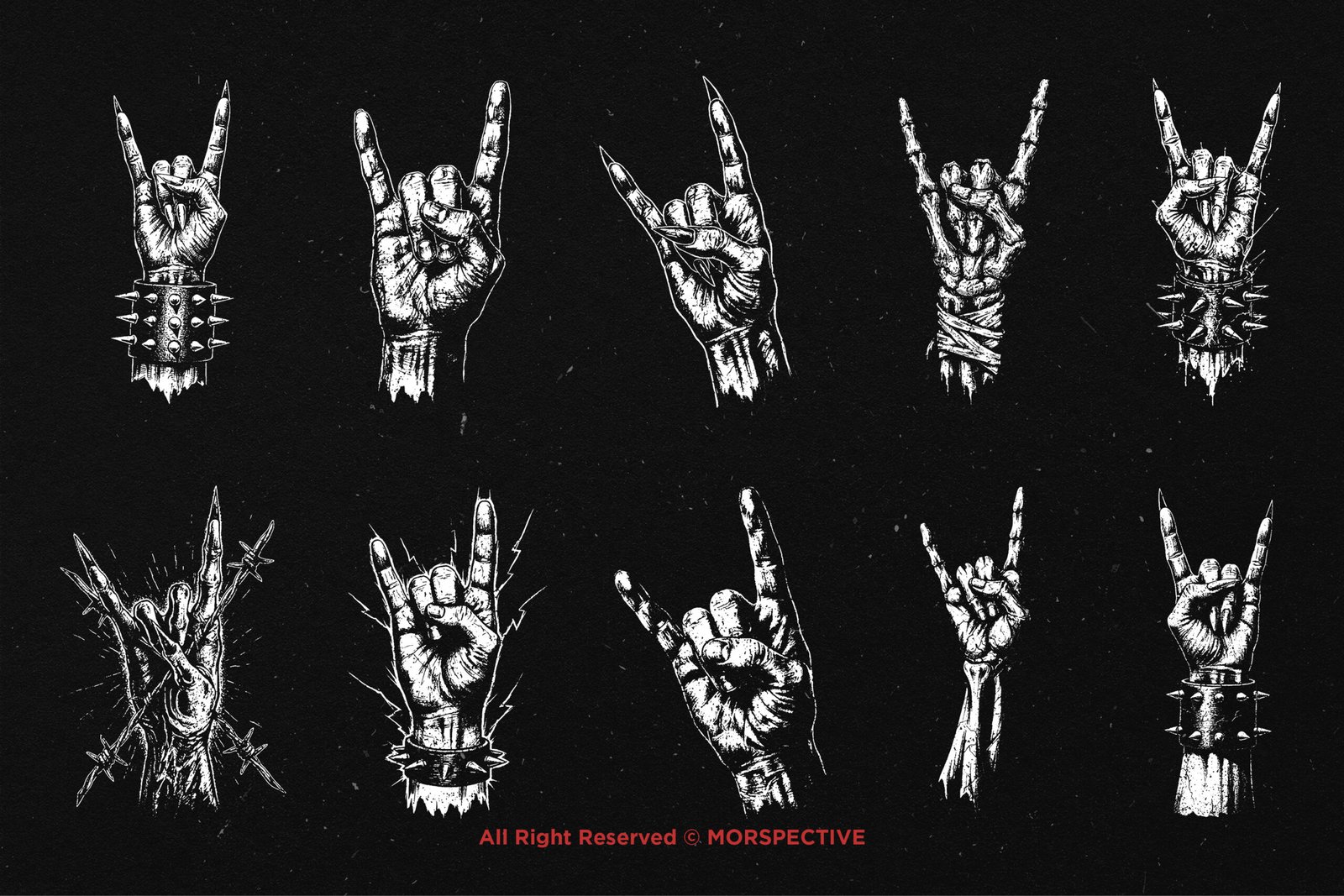 10 Bundle Dark Art Metal Hand Sign 5 10 Bundle Dark Art Metal Hand Sign - Image 5