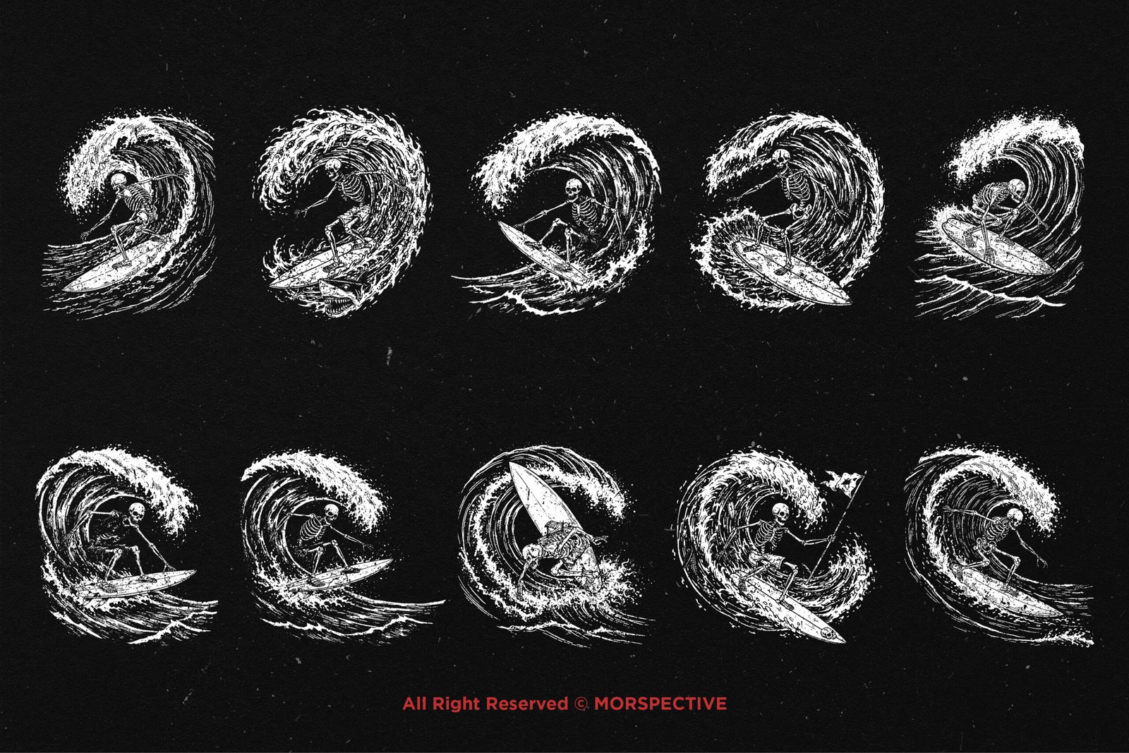 10 Bundle Dark Art Skull Surf Wave 5 10 Bundle Dark Art Skull Surf Wave - Image 5