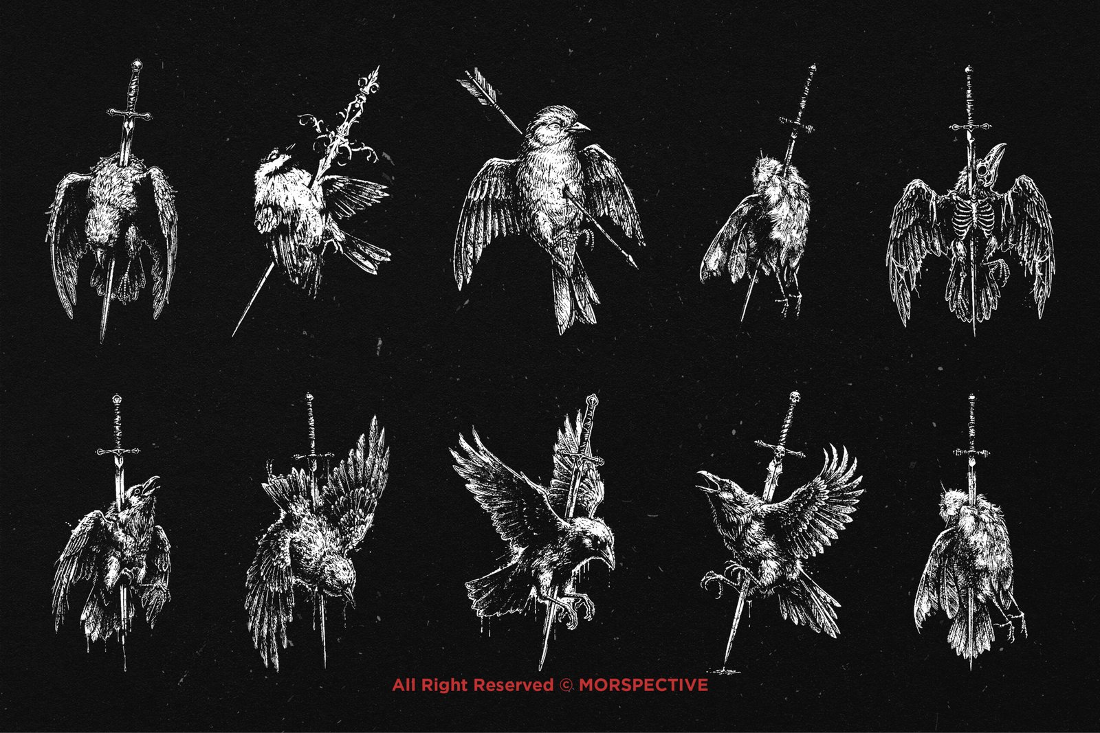 10 Bundle Dark Art Death Bird 5 10 Bundle Dark Art Death Bird - Image 5