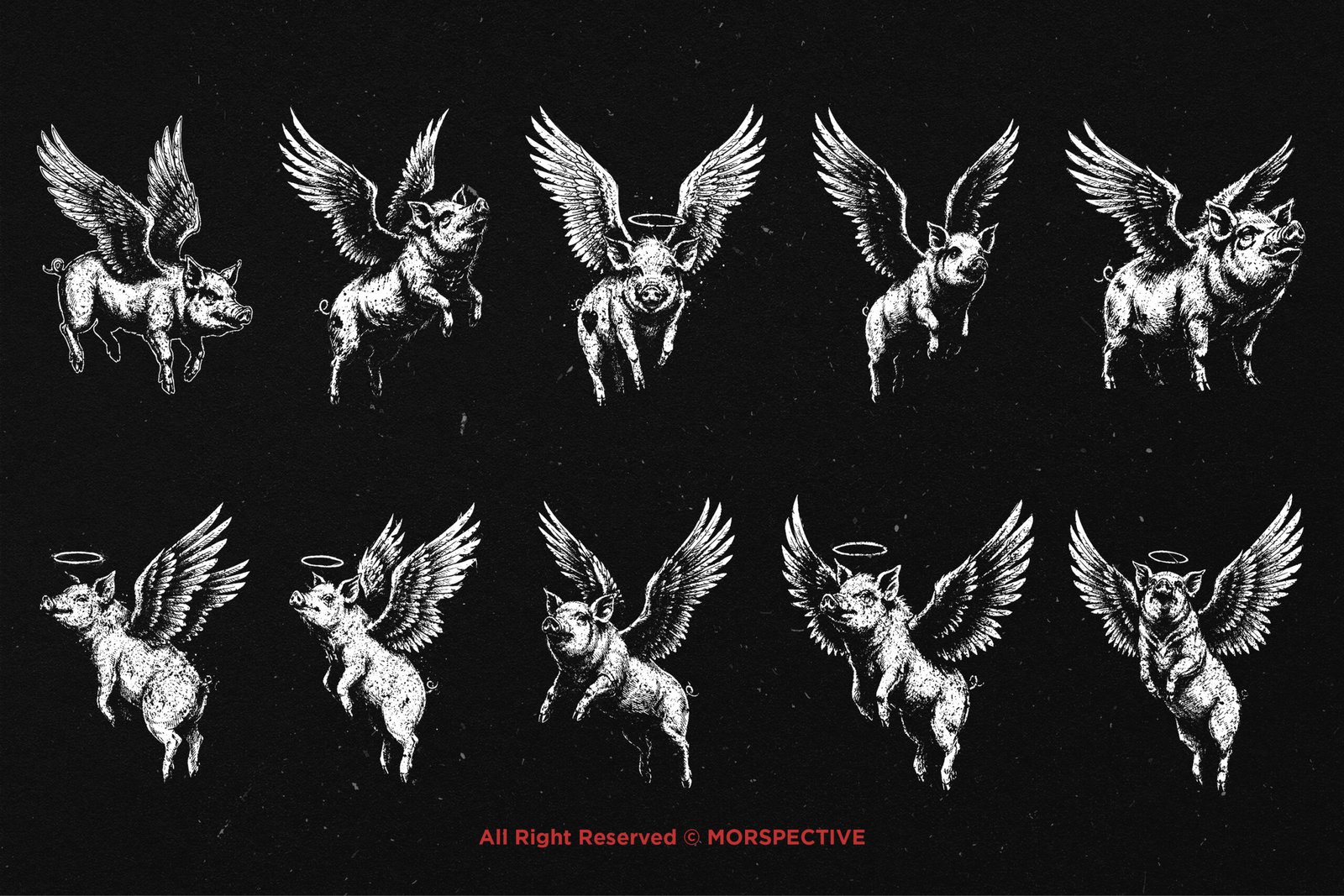 10 Bundle Dark Art Angel Pig 5 10 Bundle Dark Art Angel Pig - Image 5