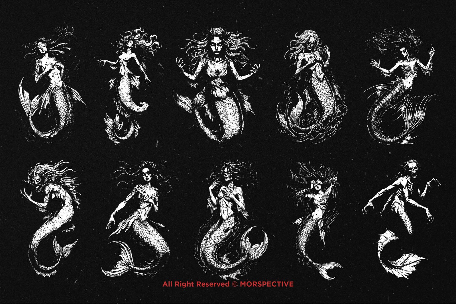 10 Bundle Dark Art Mermaid Girl 5 10 Bundle Dark Art Mermaid Girl - Image 5