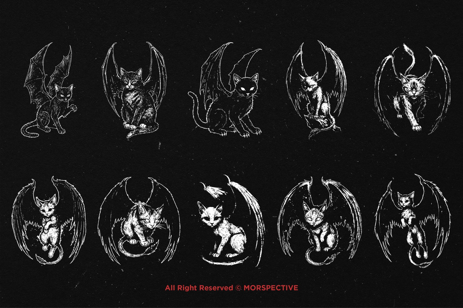 10 Bundle Dark Art Cat Wing 5 10 Bundle Dark Art Cat Wing - Image 5