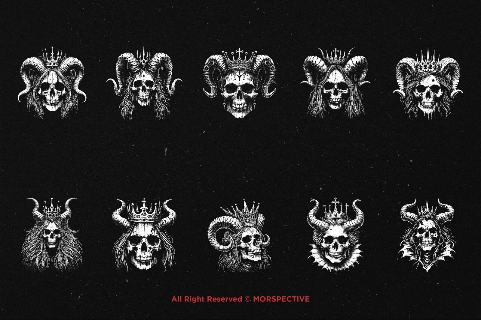 10 Bundle Dark Art Queen Skull Horn 5 10 Bundle Dark Art Queen Skull Horn - Image 5
