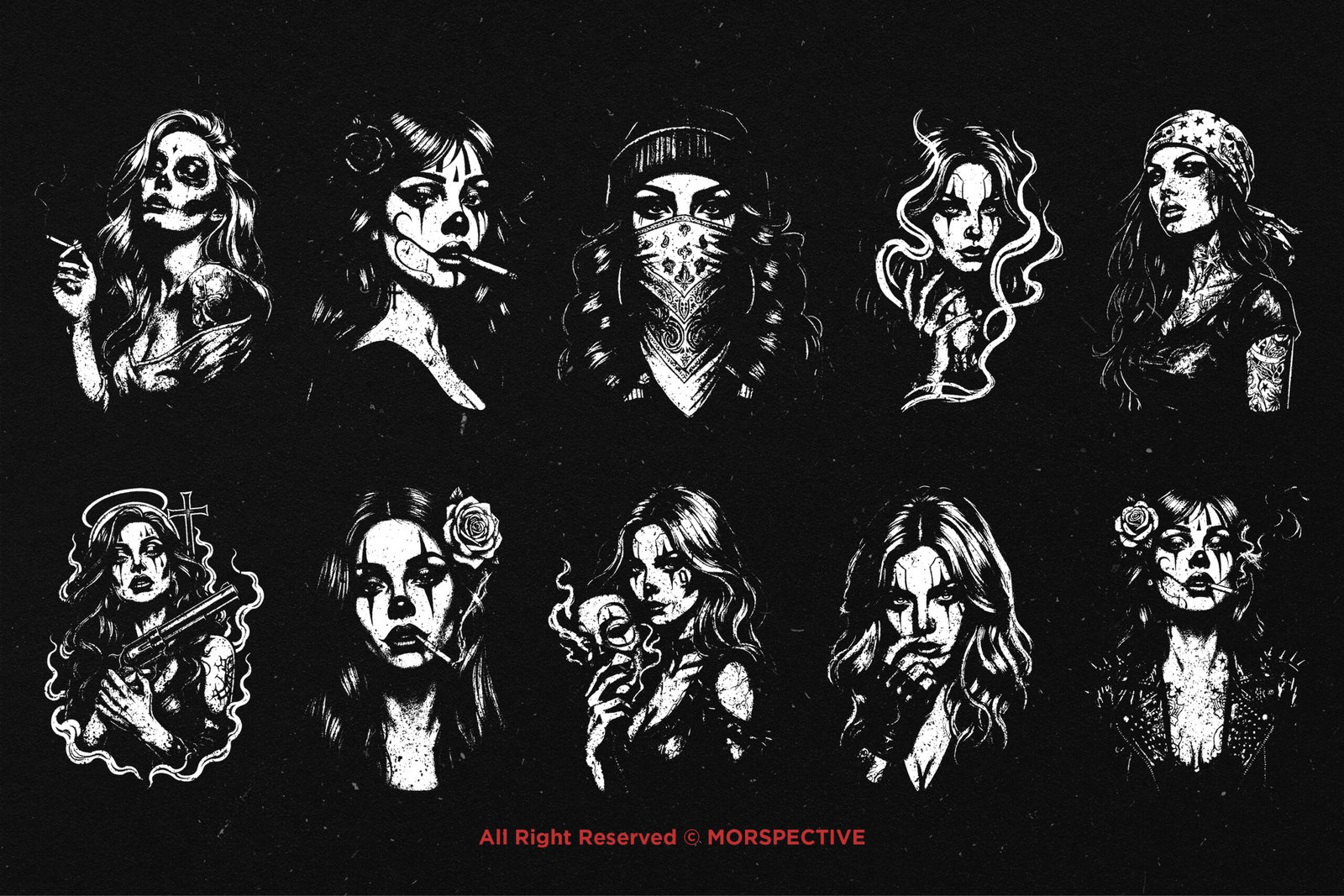 10 Bundle Dark Art Gangster Girl 5 10 Bundle Dark Art Gangster Girl - Image 5