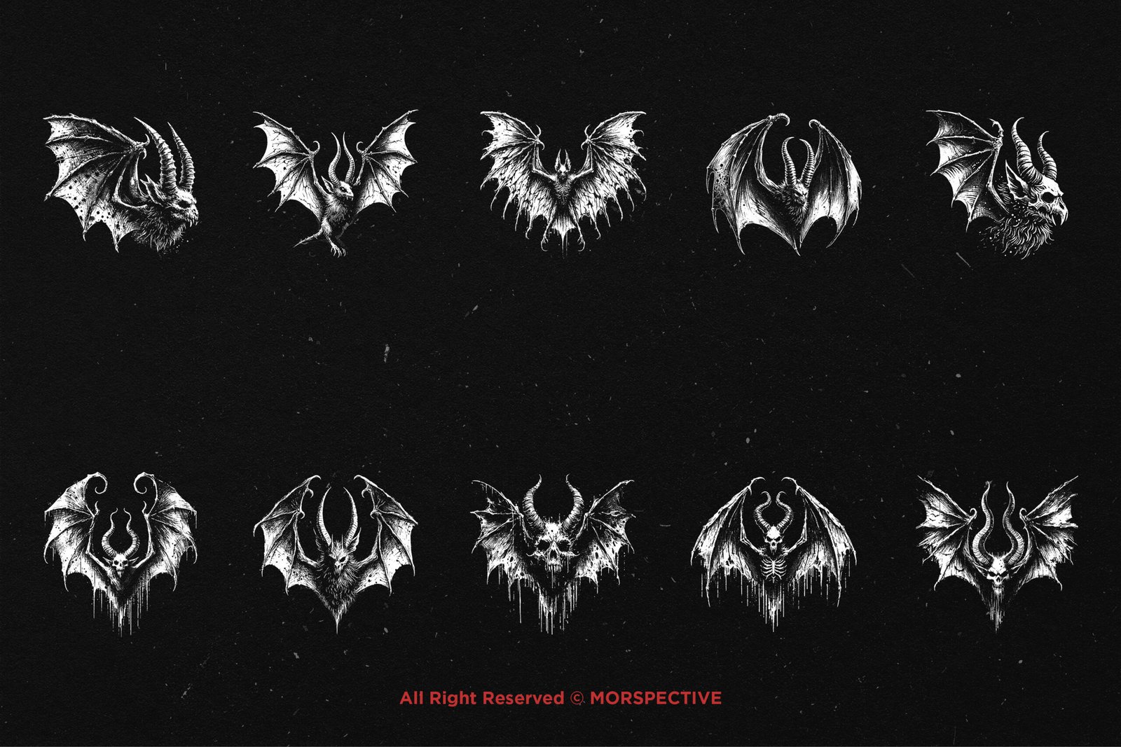 10 Bundle Dark Art Bat Horn 5 10 Bundle Dark Art Bat Horn - Image 5