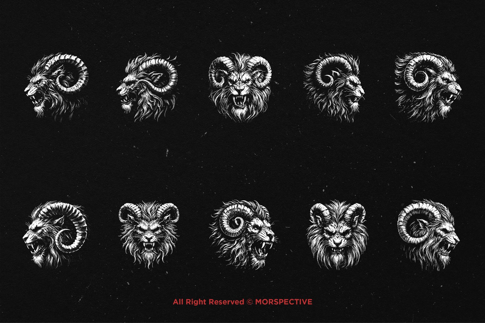 10 Bundle Dark Art Lion Horn 5 10 Bundle Dark Art Lion Horn - Image 5