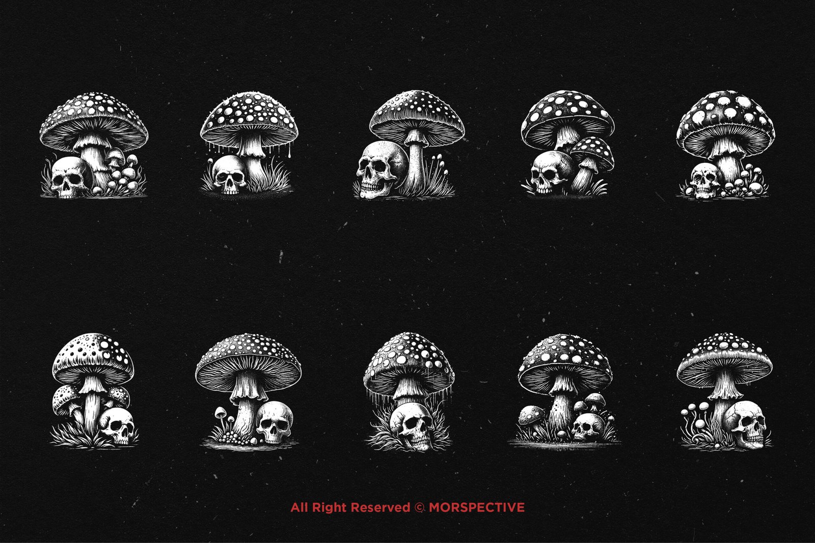 10 Bundle Dark Art Skull Mushroom 5 10 Bundle Dark Art Skull Mushroom - Image 5