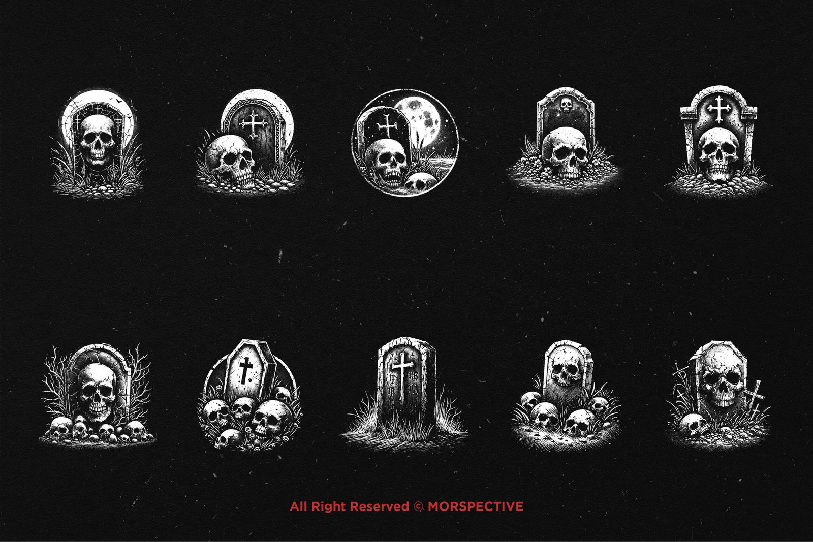 10 Bundle Dark Art Skull Grave 5 10 Bundle Dark Art Skull Grave - Image 5