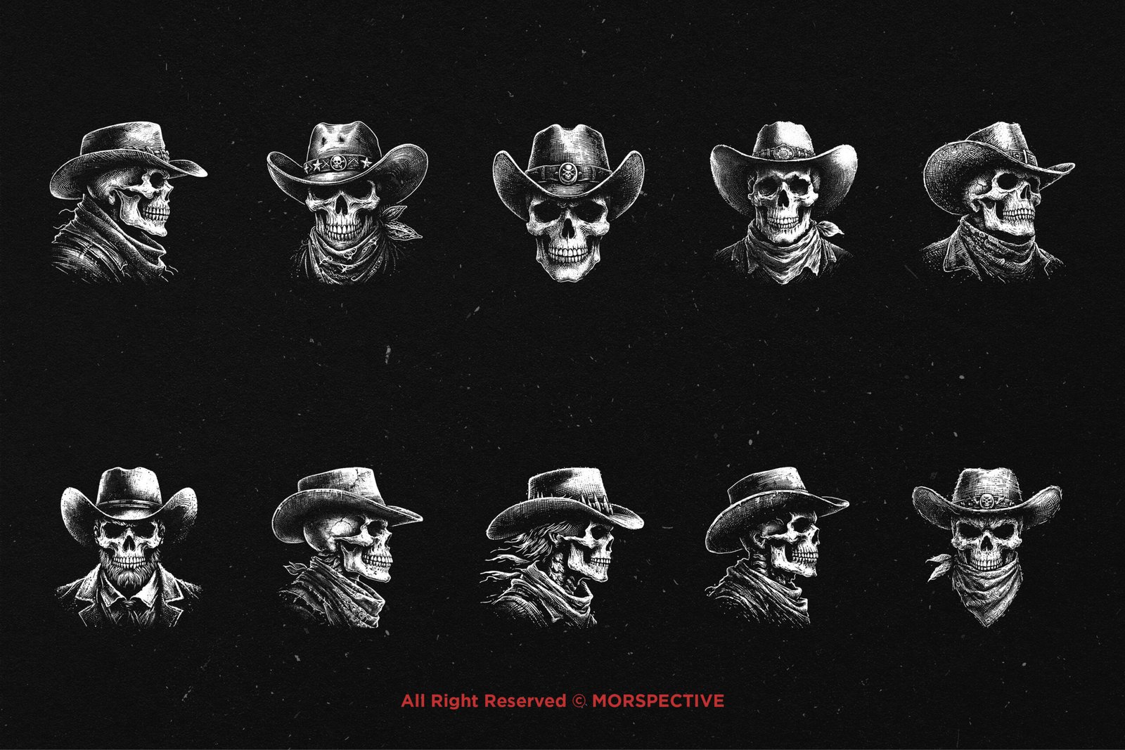 10 Bundle Dark Art Skull Cowboy 5 10 Bundle Dark Art Skull Cowboy - Image 5