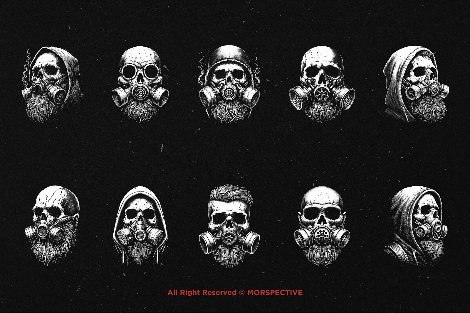 10 Bundle Dark Art Gas Mask Skull 5 10 Bundle Dark Art Gas Mask Skull - Image 5
